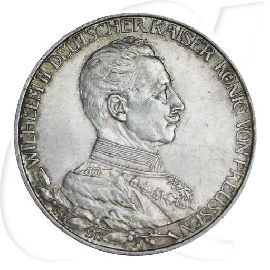 Deutschland Preussen 3 Mark 1913 ss-vz ungereinigt Wilhelm II Regierungsjubiläum