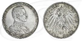 Preussen 1913 3 Mark Regierungsjubiläum Wilhelm II Münze Vorderseite und Rückseite zusammen