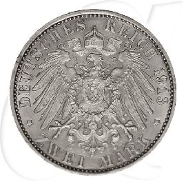 Preussen 1913 Regierungsjubiläum Wilhelm 2 Mark Münzen-Wertseite