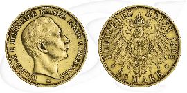 Preussen Gold 1892 20 Mark Wilhelm Deutschland Kaiserreich Münze Vorderseite und Rückseite zusammen