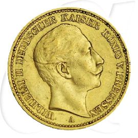 Preussen Gold 20 Mark 1906 Wilhelm Deutsches Kaiserreich Münzen-Bildseite