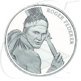Roger Federer 2020 20 Franken Münzen-Bildseite
