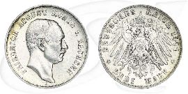 Sachsen 1911 3 Mark Friedrich August Deutschland Kaiserreich Münze Vorderseite und Rückseite zusammen