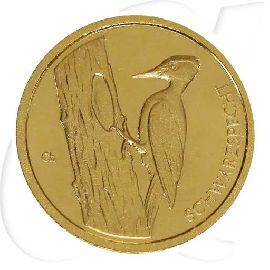 Schwarzspecht 2021 Gold Deutschland 20 Euro Münzen-Bildseite