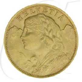 Schweiz 20 Franken Gold 5,81g fein Vreneli 1927 vz-st