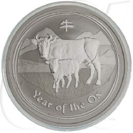 Australien 2 Dollar 2009 BU Silber Lunar II Jahr des Ochsen