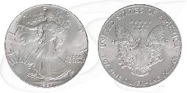 Silver Eagle 1987 USA Walking Liberty Münze Vorderseite und Rückseite zusammen