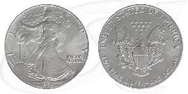 Silver Eagle 1988 USA Walking Liberty Münze Vorderseite und Rückseite zusammen