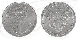 Silver Eagle 1990 USA Walking Liberty Münze Vorderseite und Rückseite zusammen