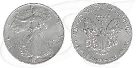 Silver Eagle 1991 USA Walking Liberty Münze Vorderseite und Rückseite zusammen