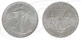 Silver Eagle 1992 USA Walking Liberty Münze Vorderseite und Rückseite zusammen