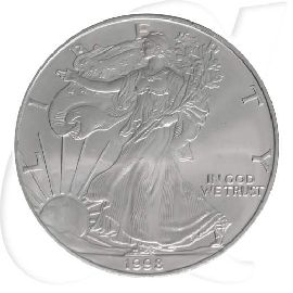Silver Eagle 1998 USA Walking Liberty Münzen-Bildseite