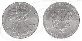 Silver Eagle 2001 USA Walking Liberty Münze Vorderseite und Rückseite zusammen