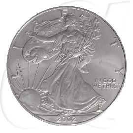 Silver Eagle 2002 USA Walking Liberty Münzen-Bildseite