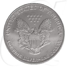 Silver Eagle 2002 USA Walking Liberty Münzen-Wertseite