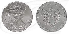 Silver Eagle 2008 USA Walking Liberty Münze Vorderseite und Rückseite zusammen
