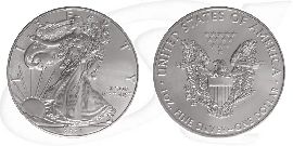 Silver Eagle 2021 USA Walking Liberty Münze Vorderseite und Rückseite zusammen