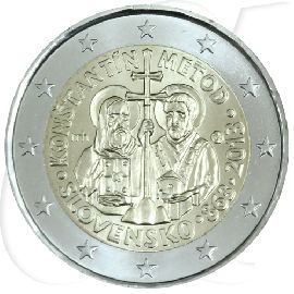 Slowakei 2 Euro 2013 1150 Jahre Mission von Kyrill und Method st
