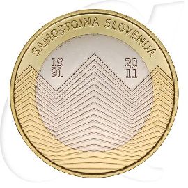 Slowenien 2011 Unabhängigkeit 3 Euro Ljubljana Münzen-Bildseite