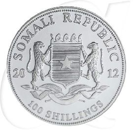 Somalia Elefant 2012 Münzen-Wertseite