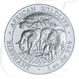 Somalia Elefant 2013 Münzen-Bildseite