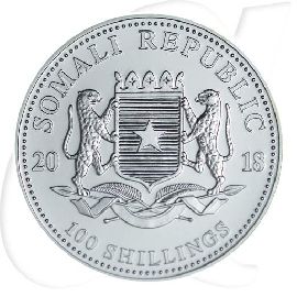 Somalia Elefant 2018 Münzen-Wertseite