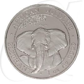 Somalia 100 Sh 2021 African Wildlife Elefant Silber