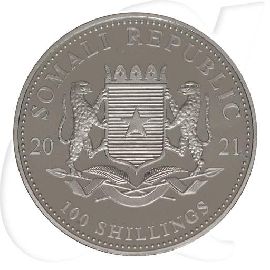 Somalia Leopard 2021 Silber Münzen-Wertseite