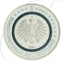 Subpolare Zone 2020 türkis Deutschland 5 Euro Münzen-Wertseite