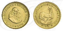 Südafrika Gold Springbock 1 Rand Münze Vorderseite und Rückseite zusammen