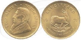 Krügerand 1 Unze Gold Südafrika Bildseite und Wertseite