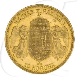 Ungarn 10 Korona Gold (3,049 gr. fein) 1911 ss-vz Franz Josef I.