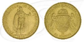 Ungarn 20 Korona Gold (6,098 gr. fein) 1894 vz Franz Josef I. Münze Vorderseite und Rückseite zusammen