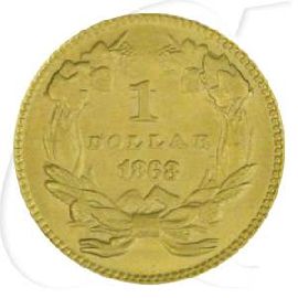 USA 1 Dollar 1868 ss Gold 1,50g fein Indianerprinzessin