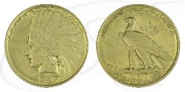 USA 10 Dollar 1907 ss Gold 15,03g fein Indian Head - Indianer