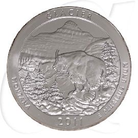 USA Quarter Dollar 2011 st 5 oz Silber Montana - Glacier National Park