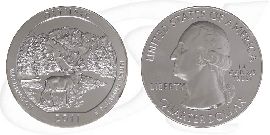 USA Quarter Washington 2011 Silber Olympic National Park Münze Vorderseite und Rückseite zusammen