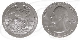 USA Quarter Wyoming 2010 Silber Yellowstone National Park Münze Vorderseite und Rückseite zusammen