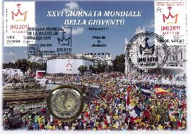 Vatikan 2 Euro 2011 st Numisbrief OVP Weltjugendtag Madrid