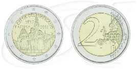 Vatikan 2 Euro 2017 100 Jahre Erscheinung von Fatima Münzenbildseite und Münzenwertseite zusammen