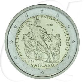 Vatikan 2 Euro 2018 Europäisches Jahr des Kulturerbes prägefr./st OVP Münzen-Bildseite