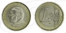 Vatikan 2002 1 Euro Papst Johannes Paul Umlaufmünze Münze Vorderseite und Rückseite zusammen