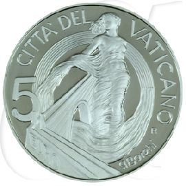 5 Euro Münze Vatikan 2002 Frieden Brüderlichkeit OVP Wertseite