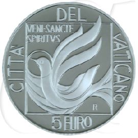 Vatikan 5 Euro Silber 2005 PP OVP Sede Vacante Wertseite