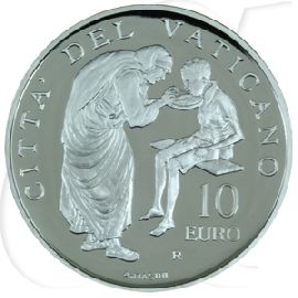 Vatikan 10 Euro Silber 2007 PP Weltmissionstag ohne Umkarton und Kassette