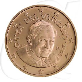 Vatikan 2 Cent 2008 Umlaufmünze Papst Benedikt XVI.