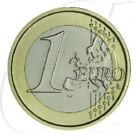 Vatikan 2010 1 Euro Papst Benedikt Umlauf Kurs Münzen-Wertseite