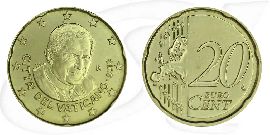 Vatikan 2010 20 Cent Benedikt Umlauf Kurs Münze Vorderseite und Rückseite zusammen