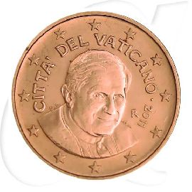 Vatikan 2011 1 Cent Benedikt Umlauf Kurs Münzen-Bildseite