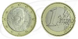 Vatikan 2011 1 Euro Papst Benedikt Umlauf Kurs Münze Vorderseite und Rückseite zusammen